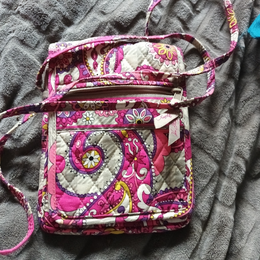 Vera Bradley pink paisley all in one crossbody bag